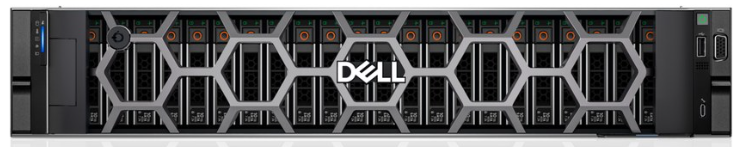Сервер Dell PowerEdge R760 16-го поколения, вид спереди, 2U